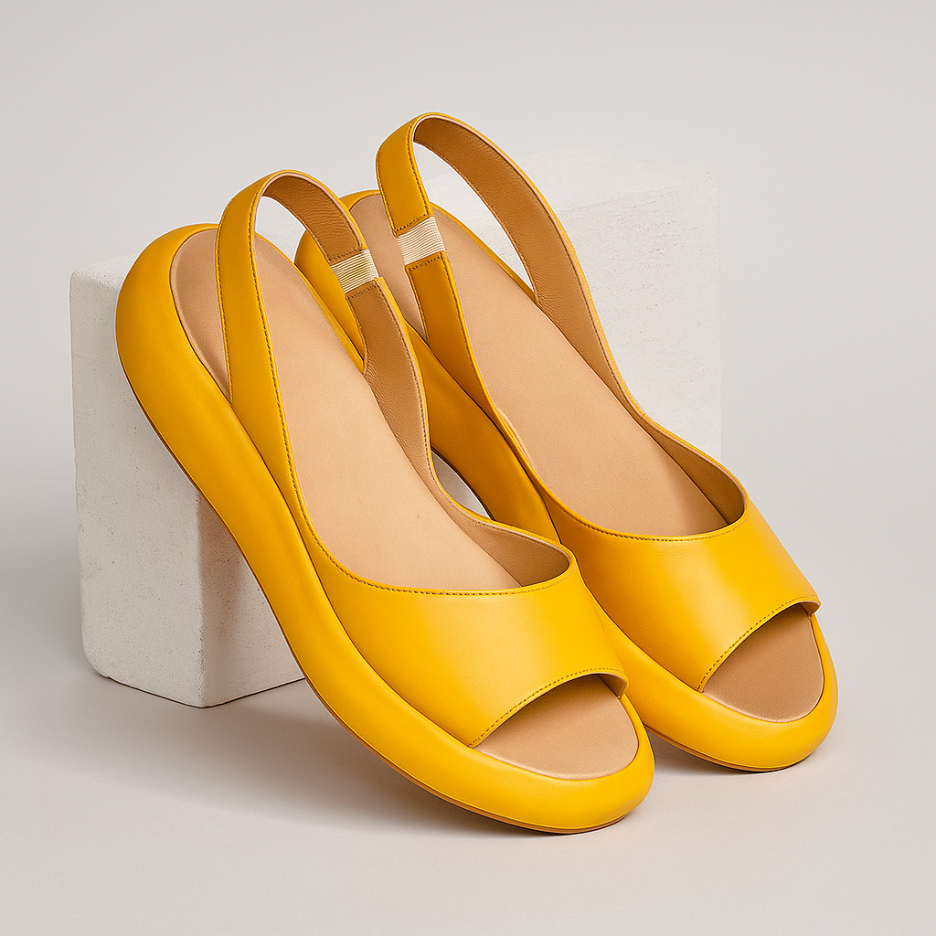 Open Toe Platform Slingback Sandals – Cushioned Wedge Summer Sandals