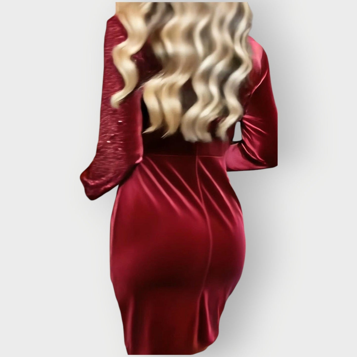 Velvet Sequin Wrap Mini Dress – Long Sleeve Ruched Bodycon Party Dress