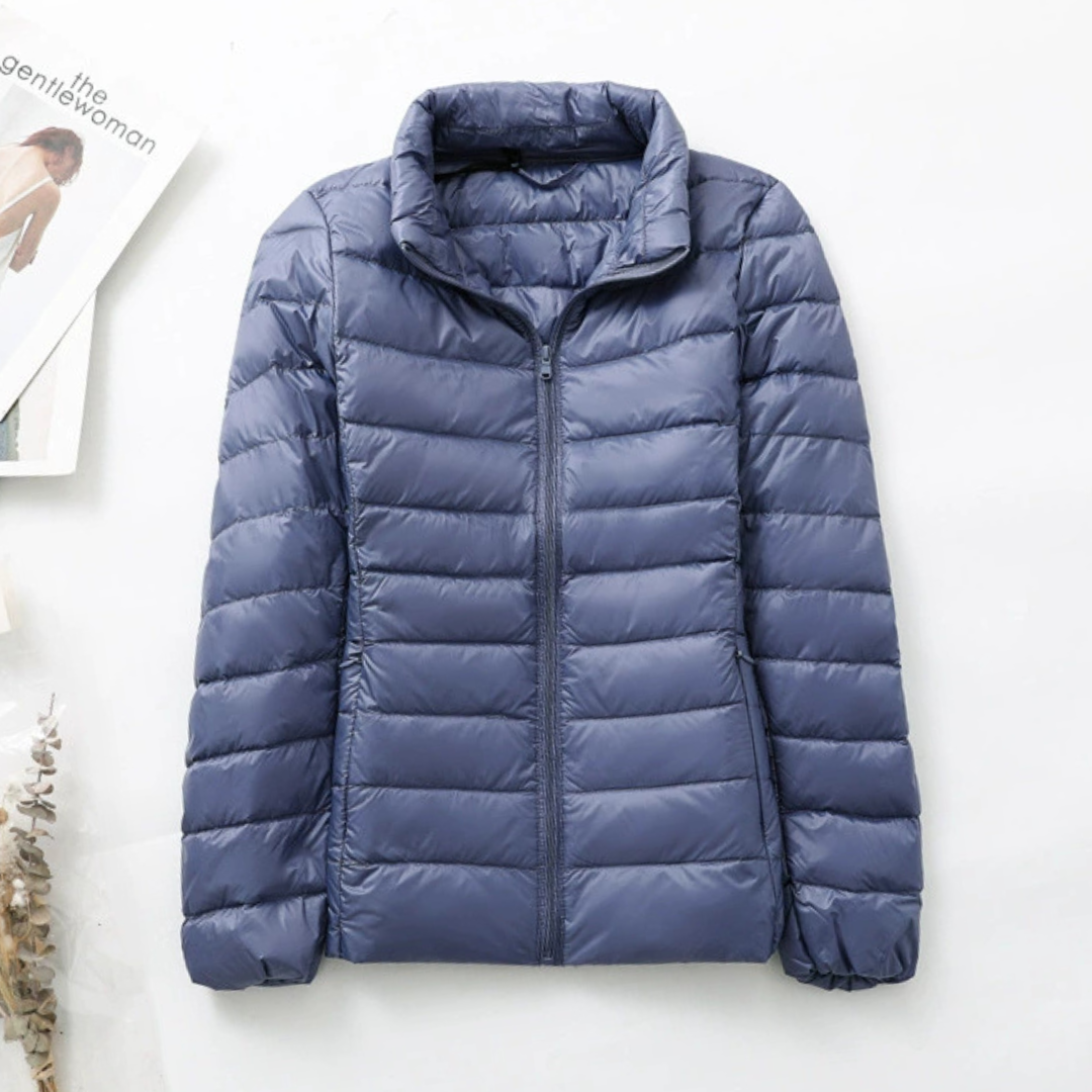 Lightweight Quilted Puffer Jacket – Women's Stand Collar Zip-Up