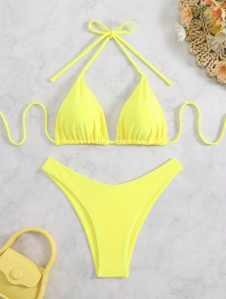 Double Fabric Thong Bikini Set | Women's Sexy Swimwear 14