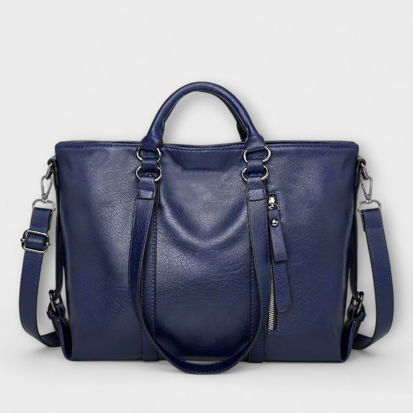 Large Leather Tote Bag – Top Handle Shoulder Bag for Work Travel