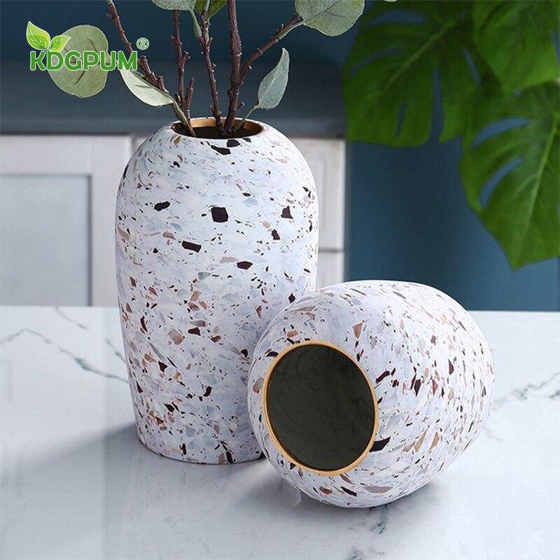 Terrazzo Ceramic Vase | Modern Flower Vase for Home Decor