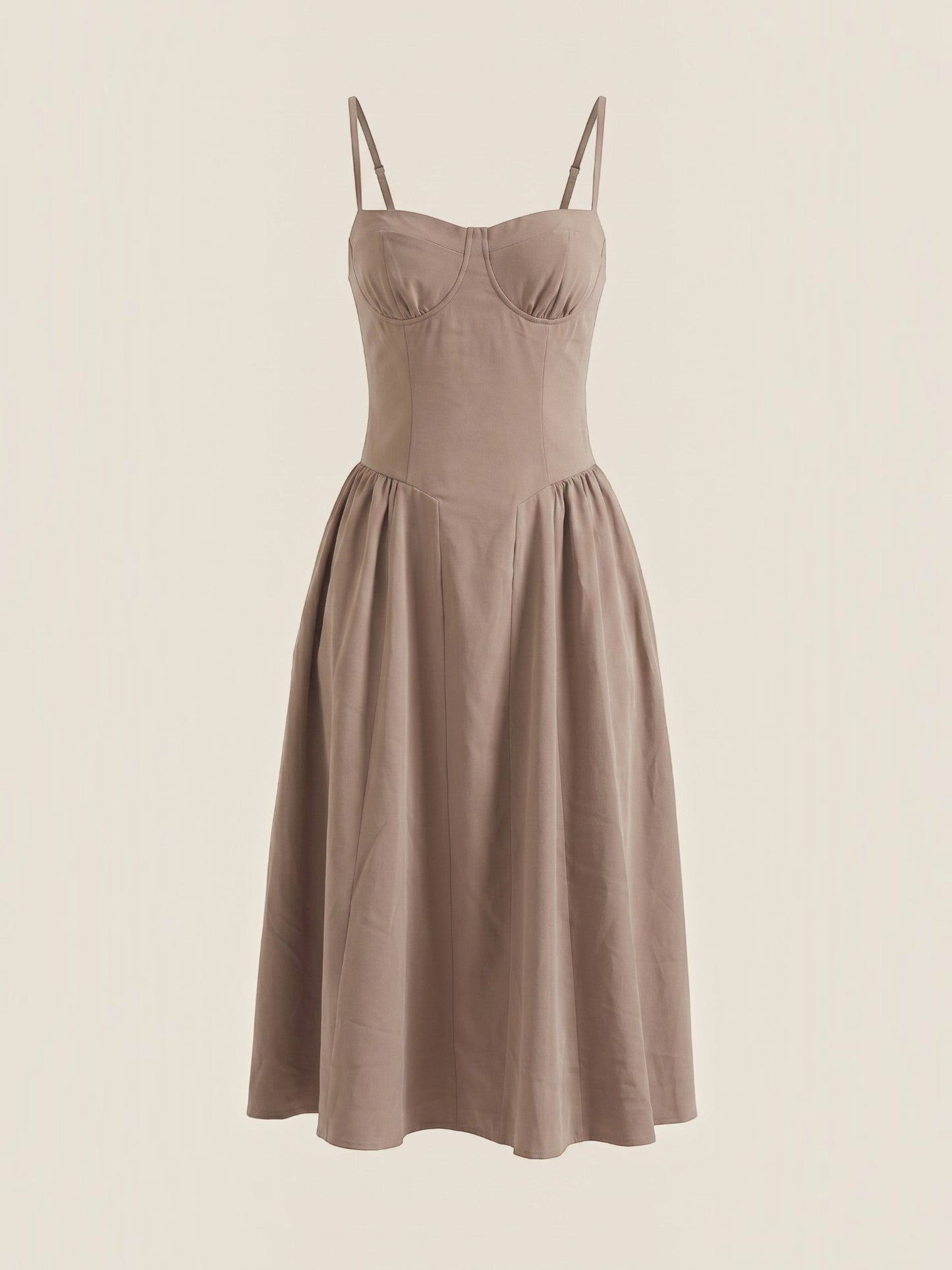 Bustier Midi Dress – Spaghetti Strap A-Line Corset Bodice