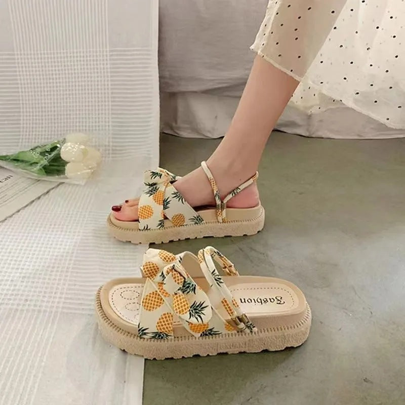 Bow Platform Sandals – Flatform Slingback Open Toe Summer
