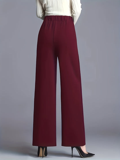 Wide-Leg Dress Pants – High-Waisted Tailored Trousers with Pockets