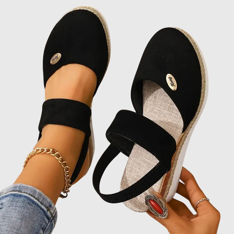 Espadrille Platform Wedge Sandals – Closed Toe Slingback Summer Sandals