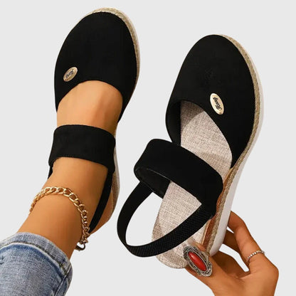 Espadrille Platform Wedge Sandals – Closed Toe Slingback Summer Sandals