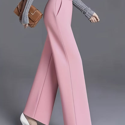 Wide-Leg Dress Pants – High-Waisted Tailored Trousers with Pockets