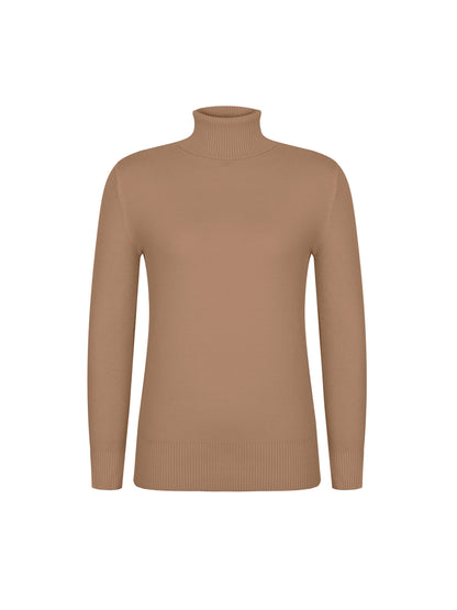 Fleece Lined Turtleneck Sweater – Slim Fit Knit Pullover