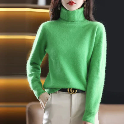 100% Cashmere Turtleneck Sweater – Soft Knit Long Sleeve Pullover