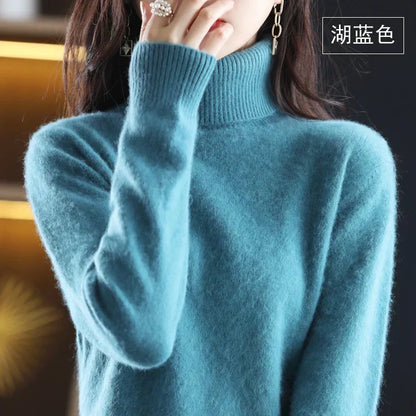 100% Cashmere Turtleneck Sweater – Soft Knit Long Sleeve Pullover