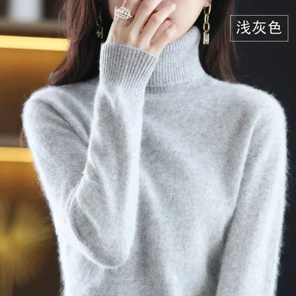 100% Cashmere Turtleneck Sweater – Soft Knit Long Sleeve Pullover