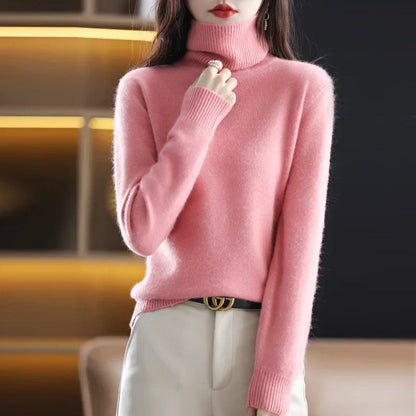 100% Cashmere Turtleneck Sweater – Soft Knit Long Sleeve Pullover