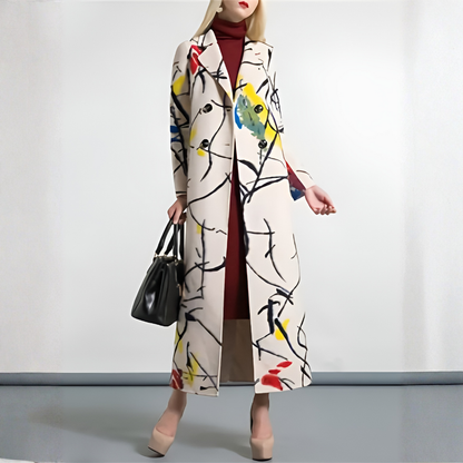 Double Breasted Longline Coat – Stand Collar Oversized Fit