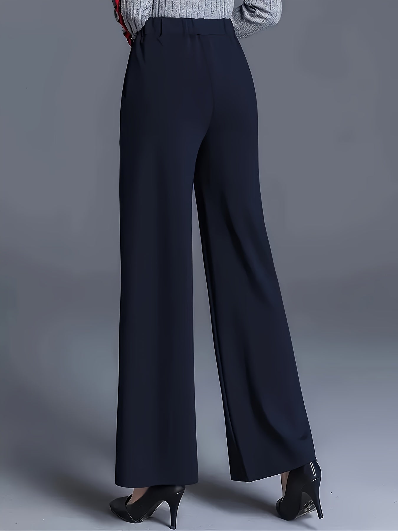 Wide-Leg Dress Pants – High-Waisted Tailored Trousers with Pockets