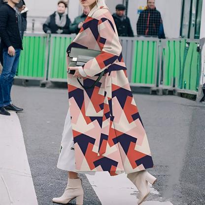 Double Breasted Longline Coat – Stand Collar Oversized Fit