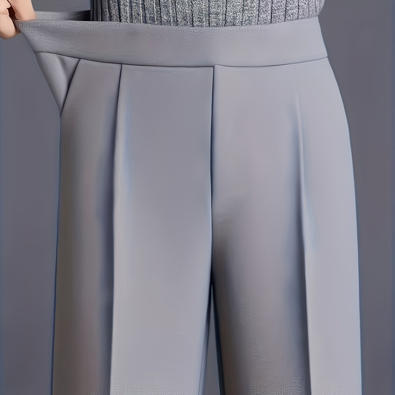 Wide-Leg Dress Pants – High-Waisted Tailored Trousers with Pockets