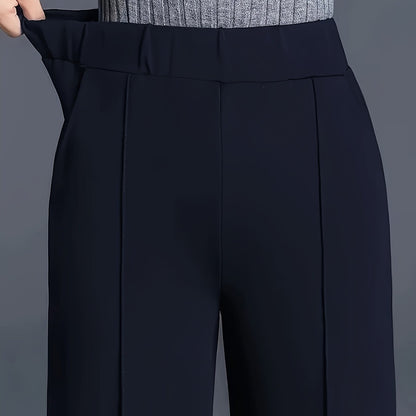 Wide-Leg Dress Pants – High-Waisted Tailored Trousers with Pockets
