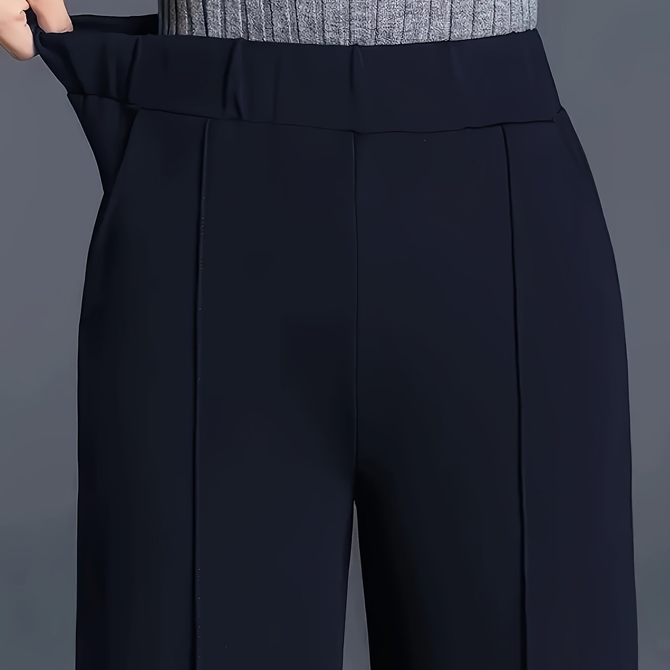 Wide-Leg Dress Pants – High-Waisted Tailored Trousers with Pockets