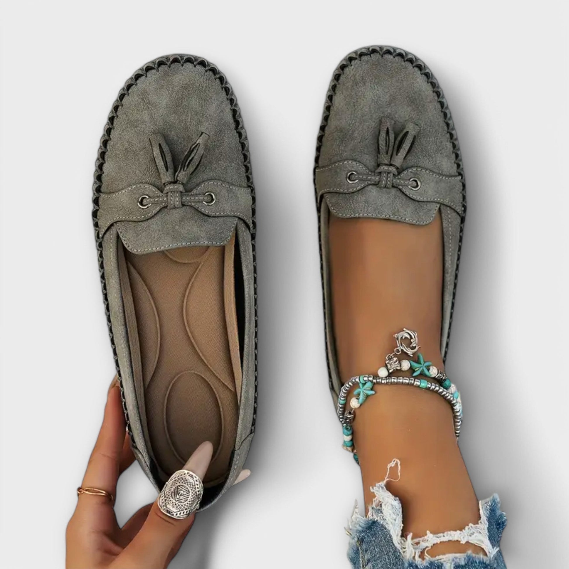 Suede Tassel Loafers – Women's Slip-On Moccasin Flats
