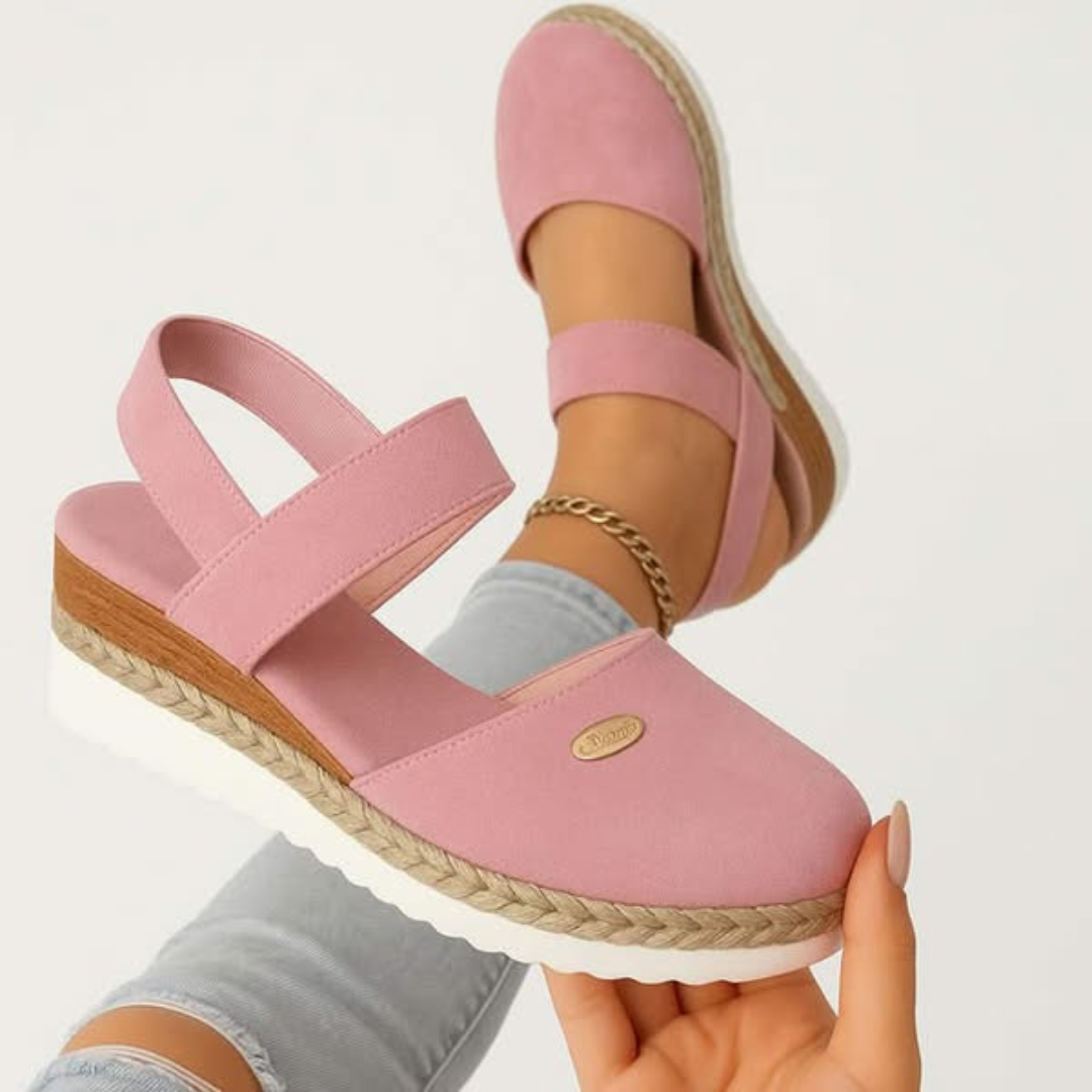Espadrille Platform Wedge Sandals – Closed Toe Slingback Summer Sandals