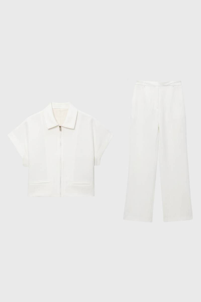 Wide Leg Trouser Co-Ord Set – Zip Jacket Two Piece