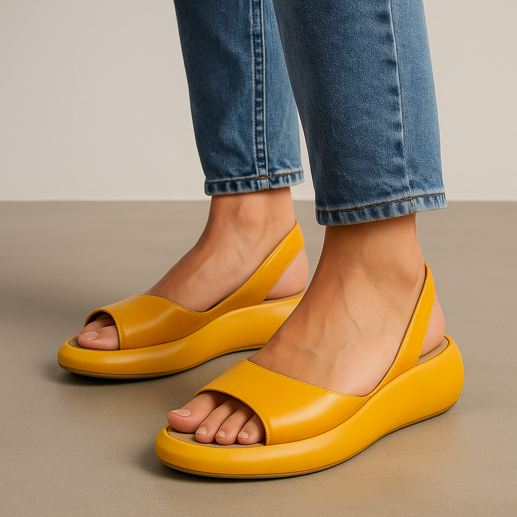 Open Toe Platform Slingback Sandals – Cushioned Wedge Summer Sandals