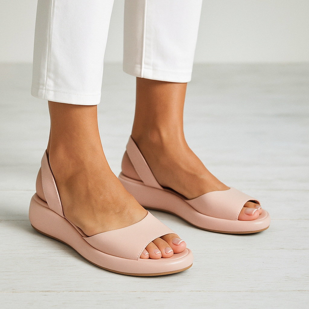 Open Toe Platform Slingback Sandals – Cushioned Wedge Summer Sandals