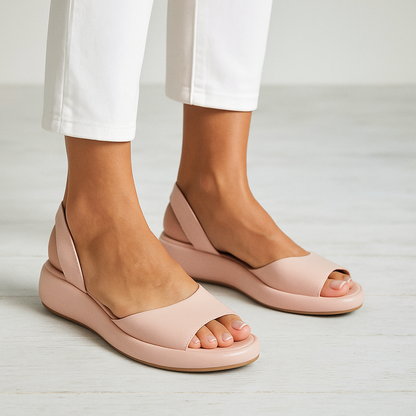 Open Toe Platform Slingback Sandals – Cushioned Wedge Summer Sandals