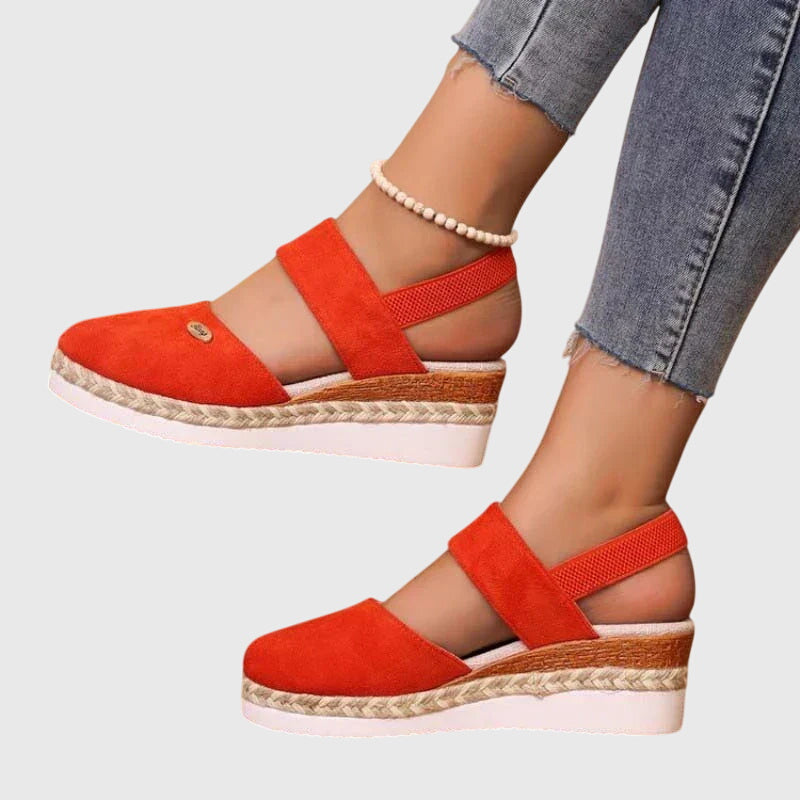 Espadrille Platform Wedge Sandals – Closed Toe Slingback Summer Sandals