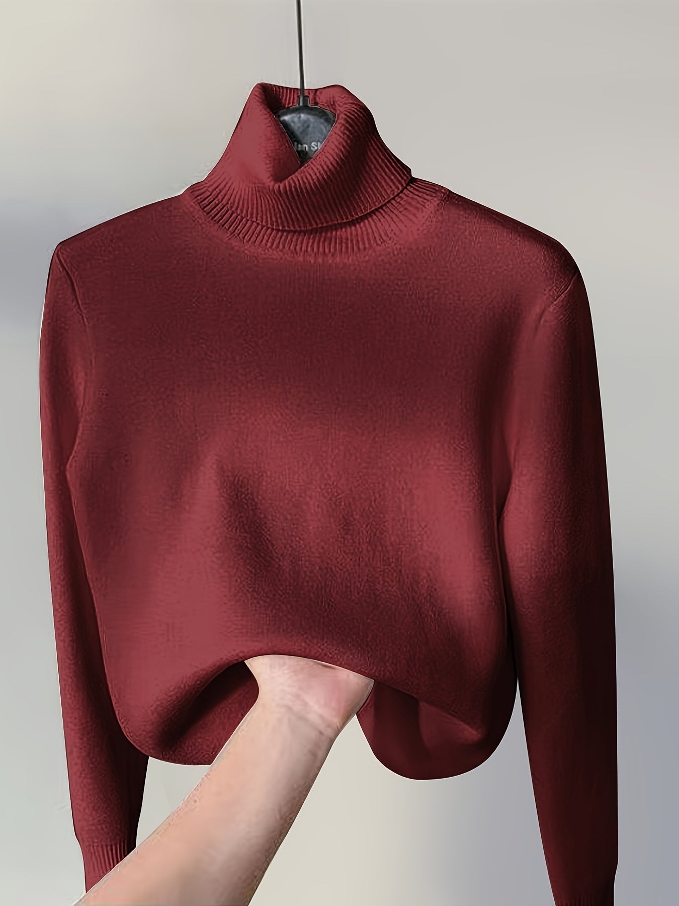 Fleece Lined Turtleneck Sweater – Slim Fit Knit Pullover