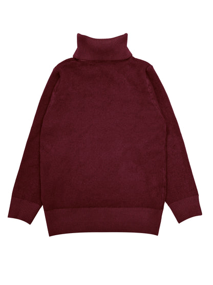 Fleece Lined Turtleneck Sweater – Slim Fit Knit Pullover