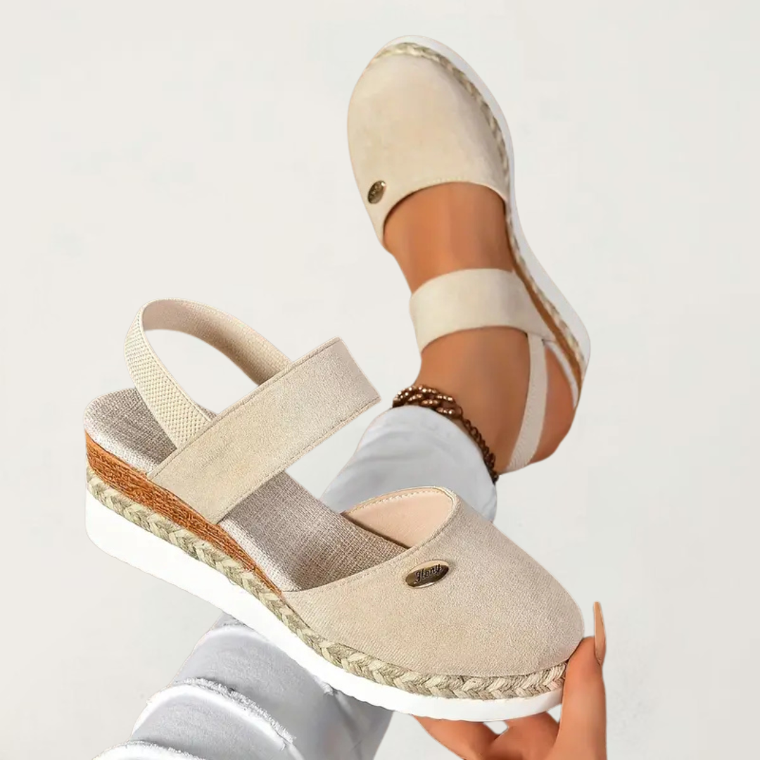 Espadrille Platform Wedge Sandals – Closed Toe Slingback Summer Sandals
