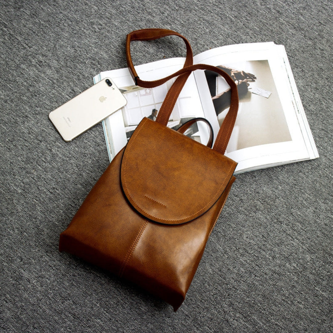 Leather Backpack Purse – Flap Convertible Multi-Compartment
