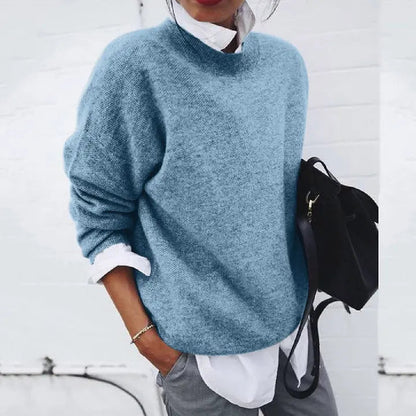 Oversized Crewneck Knit Sweater – Long Sleeve Pullover Casual Fit