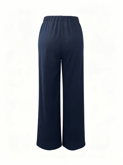Wide-Leg Dress Pants – High-Waisted Tailored Trousers with Pockets