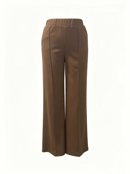 Wide-Leg Dress Pants – High-Waisted Tailored Trousers with Pockets