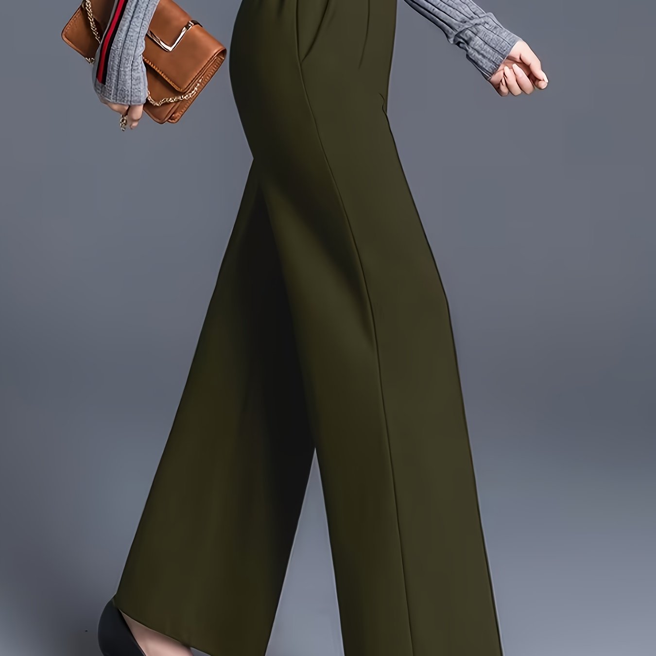 Wide-Leg Dress Pants – High-Waisted Tailored Trousers with Pockets