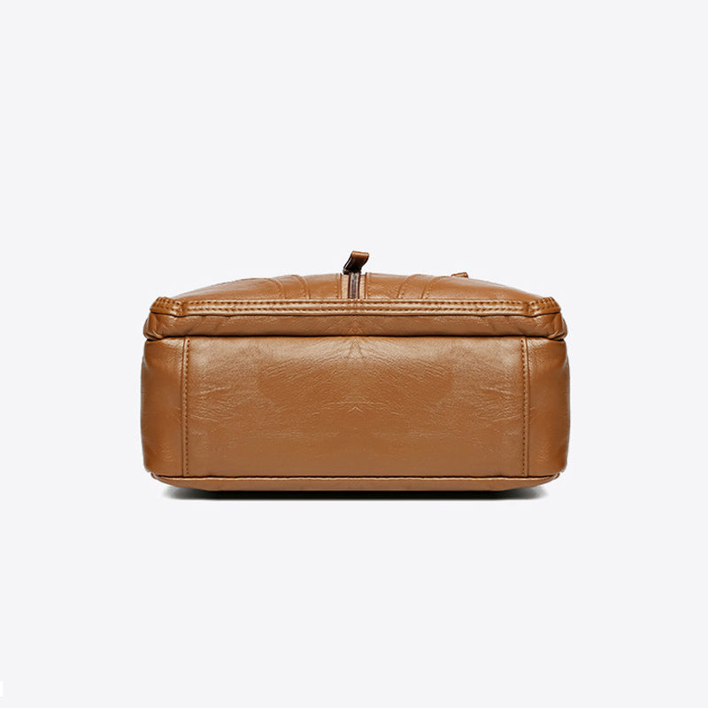 Multi-Pocket Soft Leather Crossbody Bag – Adjustable Shoulder Strap