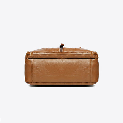 Multi-Pocket Soft Leather Crossbody Bag – Adjustable Shoulder Strap