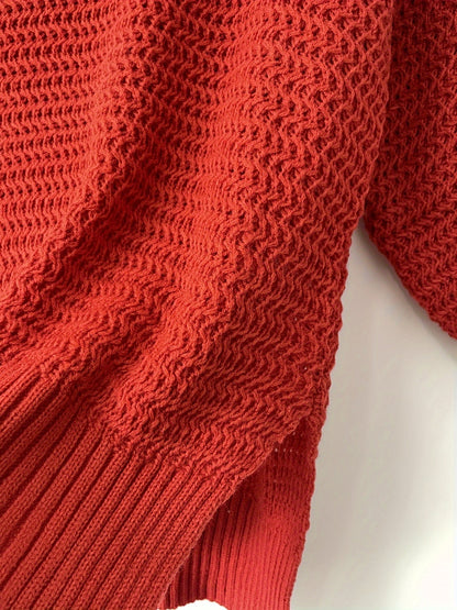 Chunky Knit Mock Neck Sweater – Oversized High-Low Pullover