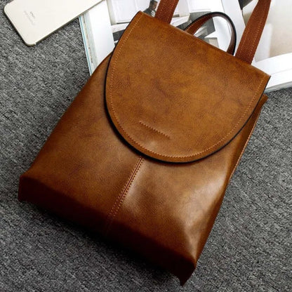 Leather Backpack Purse – Flap Convertible Multi-Compartment