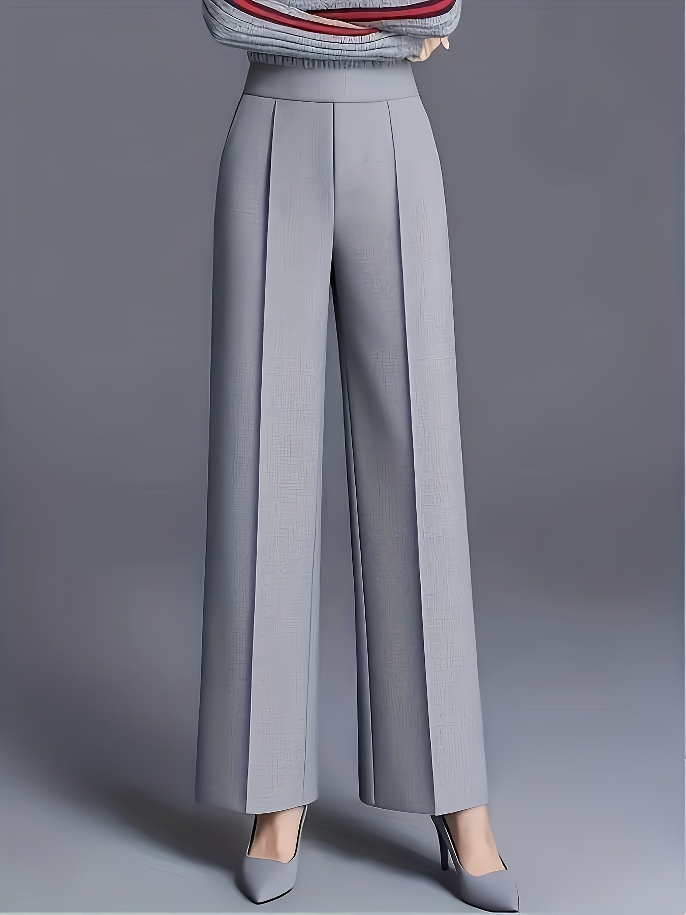 Wide-Leg Dress Pants – High-Waisted Tailored Trousers with Pockets