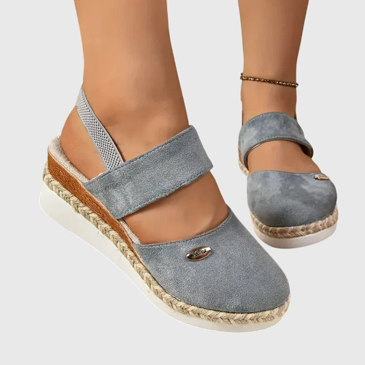 Espadrille Platform Wedge Sandals – Closed Toe Slingback Summer Sandals