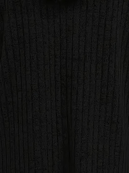 Colour Block Zip-Up Hoodie Jacket – Ribbed Knit Long Sleeve