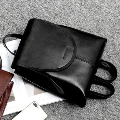Leather Backpack Purse – Flap Convertible Multi-Compartment