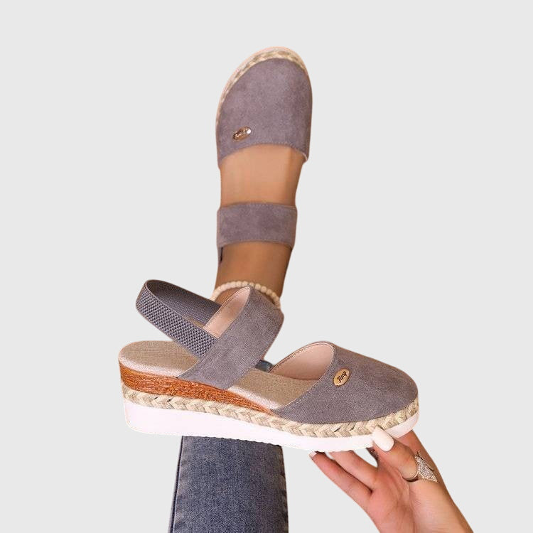 Espadrille Platform Wedge Sandals – Closed Toe Slingback Summer Sandals