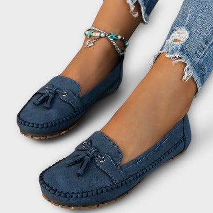 Suede Tassel Loafers – Women's Slip-On Moccasin Flats