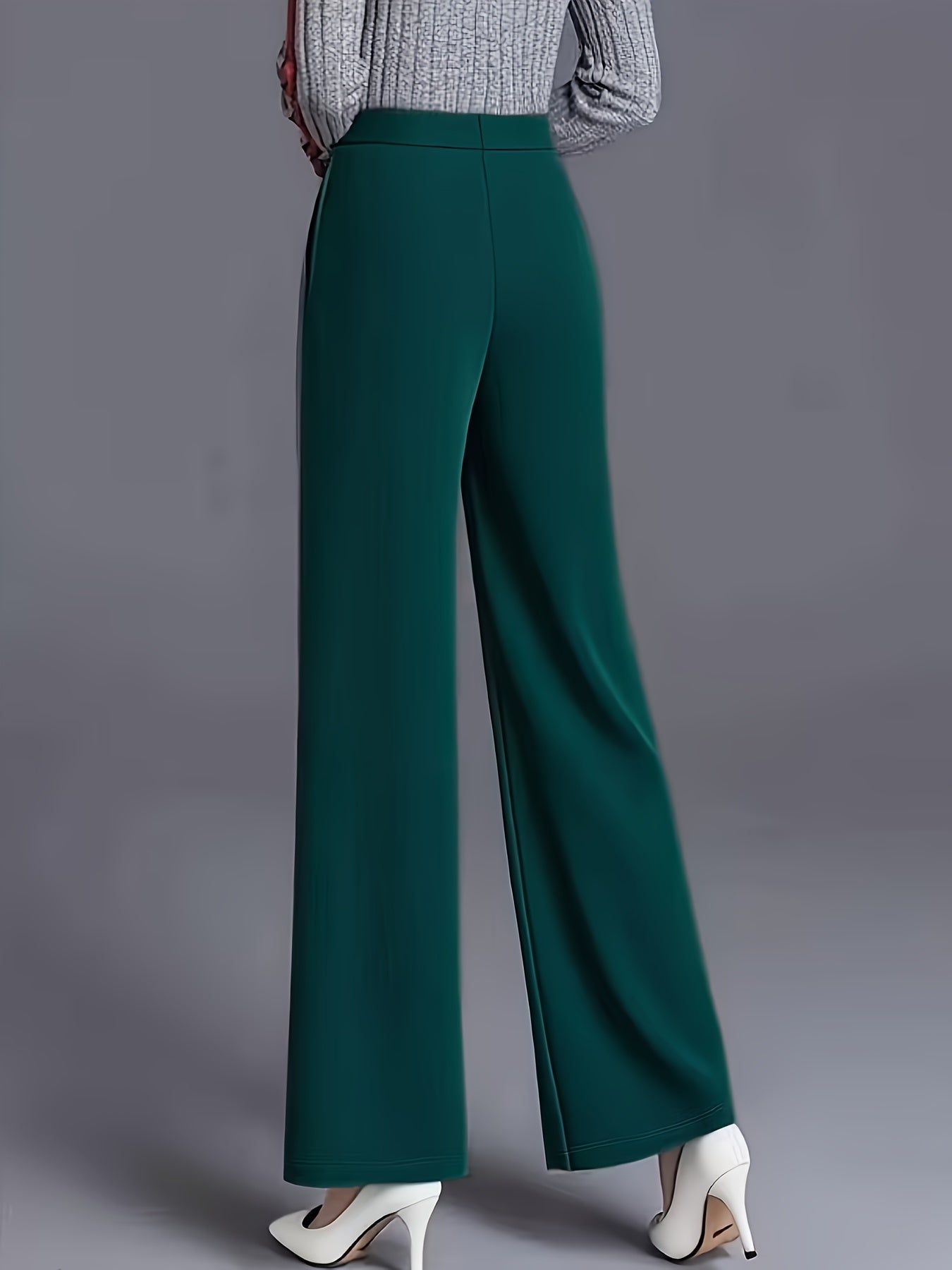 Wide-Leg Dress Pants – High-Waisted Tailored Trousers with Pockets