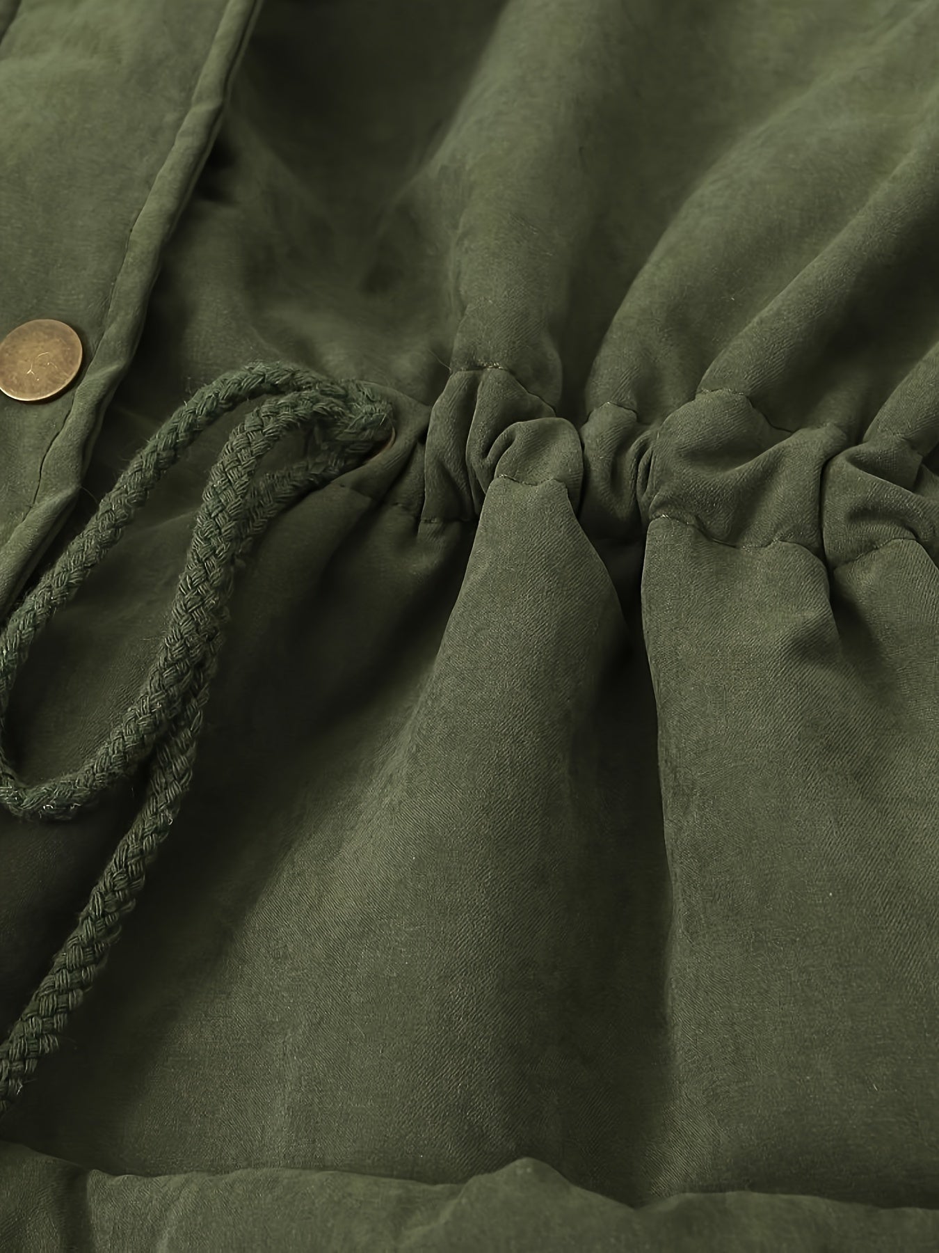 Fleece-Lined Hooded Parka – Women's Drawstring Waist Winter Coat